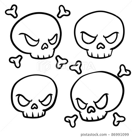 Human skull and crossbones. Dead man head. Human skull and crossbones. Dead man head. 86991099