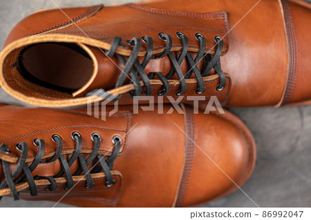 Handcrafted brown leather boots Handcrafted brown leather boots 86992047