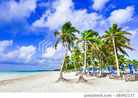 Riviera Maya, Mexico - Playa Paraiso, idyllic Carribean Sea 86992137