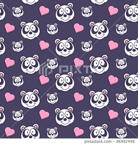 panda and love seamless pattern background panda and love seamless pattern background 86992498