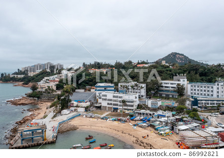 Stanley Main Beach, situated in the Southern District, Hong Kong Island. 2 Feb 2022 Stanley Main Beach, situated in the Southern District, Hong Kong Island. 2 Feb 2022 86992821