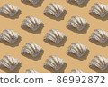 Background from sea shells. Isometric view. 86992872