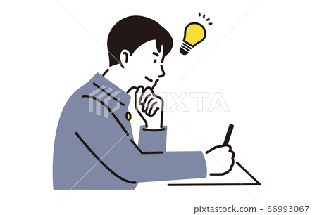 A junior high school boy studying A junior high school boy studying 86993067