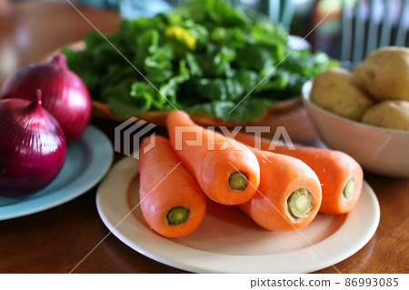 Morning vegetables on the table Morning vegetables on the table 86993085