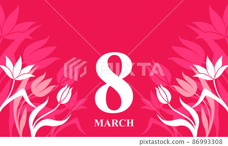 8 March card on tulips flower decor 8 March card on tulips flower decor 86993308