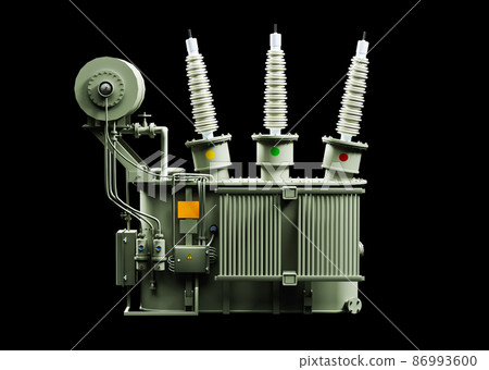 transformer isolated on black background 3d model 86993600