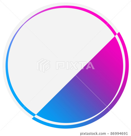 Circular neon color frame pink & blue white plate Circular neon color frame pink & blue white plate 86994691