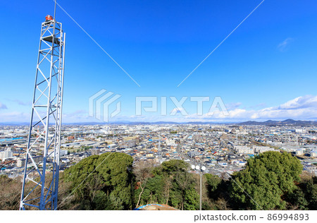 Komaki City Komaki City History Museum (Komaki Castle) aviation obstruction lights and a view of Komaki city 86994893