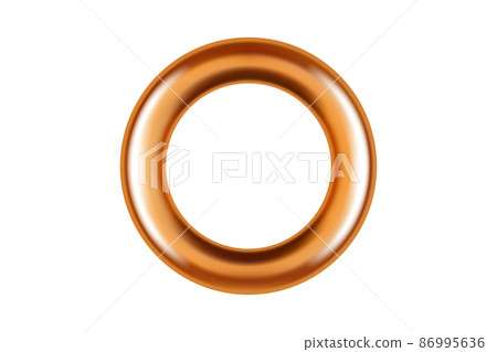 Isolated realistic metal brass grommet ring for banner 86995636