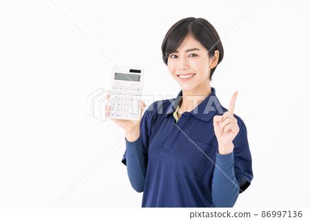 A young female care worker with a white background A young female care worker with a white background 86997136