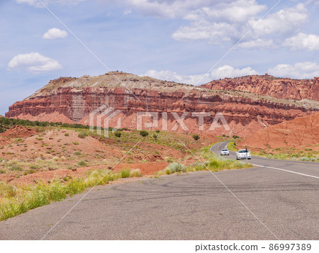 UT24 runs through Capitol Reef National Park, Utah, USA 86997389