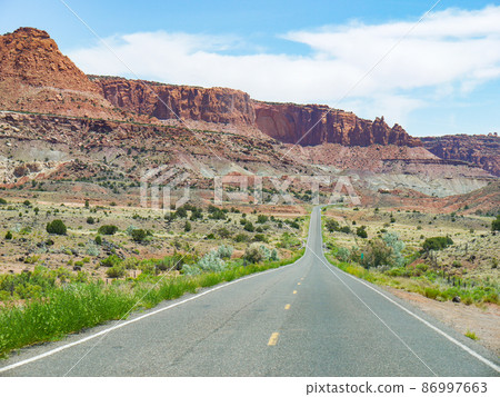 UT12 runs through Capitol Reef National Park, Utah, USA 86997663