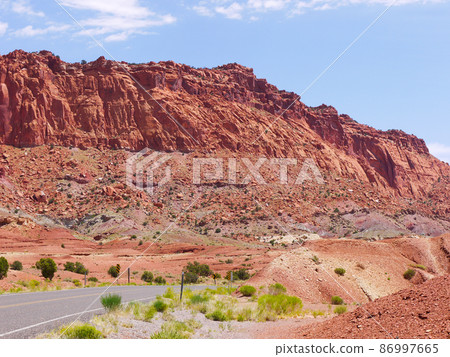 UT24 runs through Capitol Reef National Park, Utah, USA UT24 runs through Capitol Reef National Park, Utah, USA 86997665