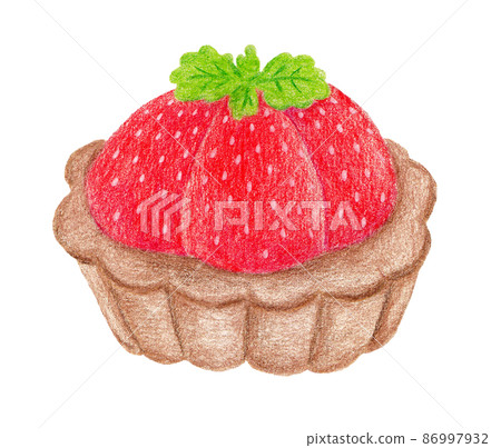 Cute strawberry tart cake with colored pencils Cute strawberry tart cake with colored pencils 86997932