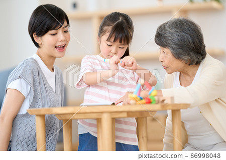 Female three generation parent-child image Female three generation parent-child image 86998048