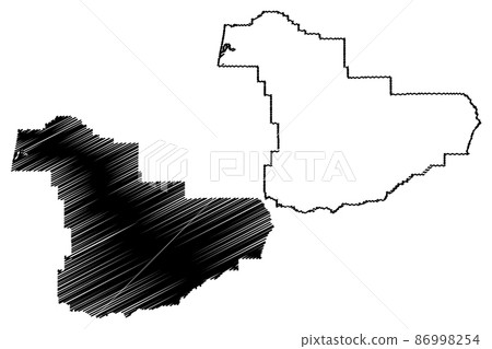 Douglas County, Oregon State (U.S. county, United States of America, USA, U.S., US) map vector illustration, scribble sketch Douglas map 86998254
