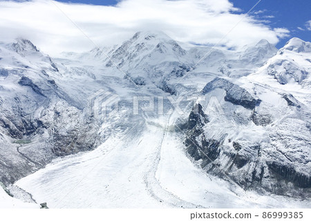Glacier seen from the Gornergrat Observatory, Switzerland Glacier seen from the Gornergrat Observatory, Switzerland 86999385