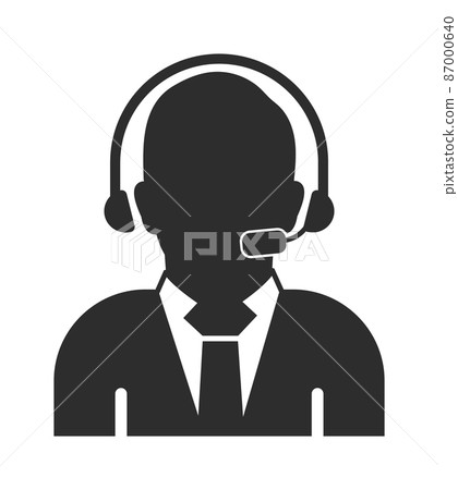 Male Costumer service icon.  Flat style vector EPS. 87000640