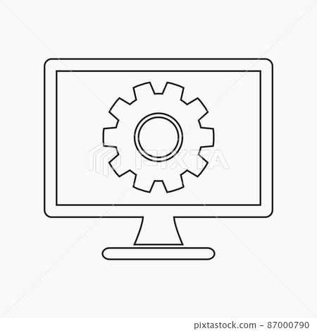 Computer Service Icon. Line style vector EPS. 87000790