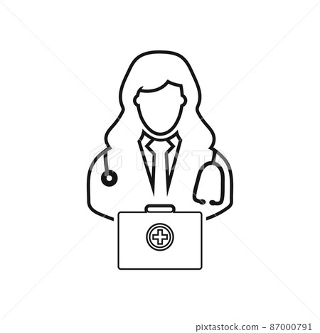 Doctor on duty line icon. Vector EPS. Doctor on duty line icon. Vector EPS. 87000791
