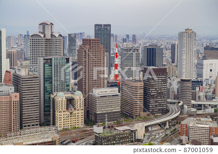 Overcast aerial cityscape from the Umeda Sky Building Overcast aerial cityscape from the Umeda Sky Building 87001059