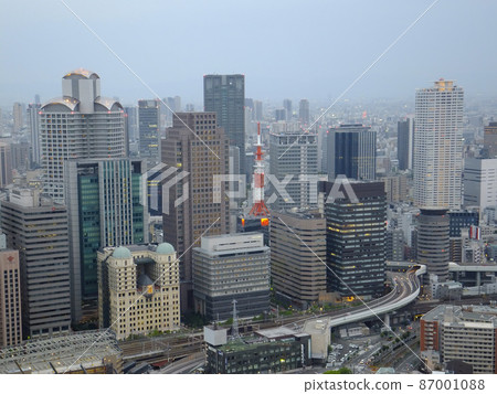Overcast aerial cityscape from the Umeda Sky Building Overcast aerial cityscape from the Umeda Sky Building 87001088