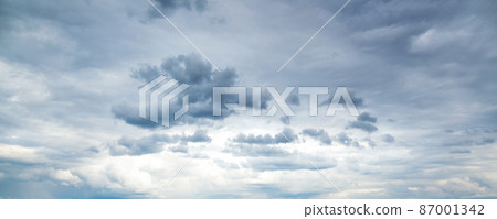 Overcast blue sky on a daytime, natural sky background 87001342