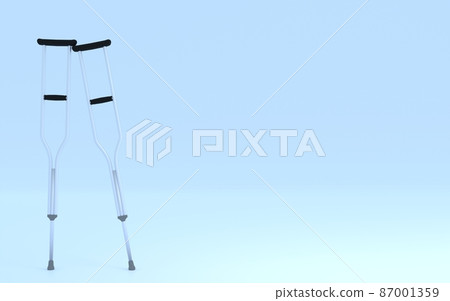 Realistic crutch 3DCG, accident / rehabilitation image 87001359