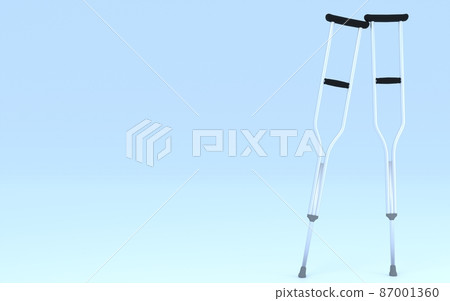 Realistic crutch 3DCG, accident / rehabilitation image 87001360