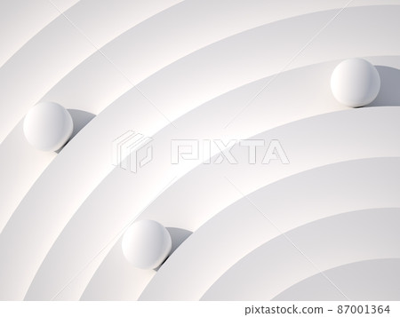 Abstract white geometric background, 3d installation 87001364