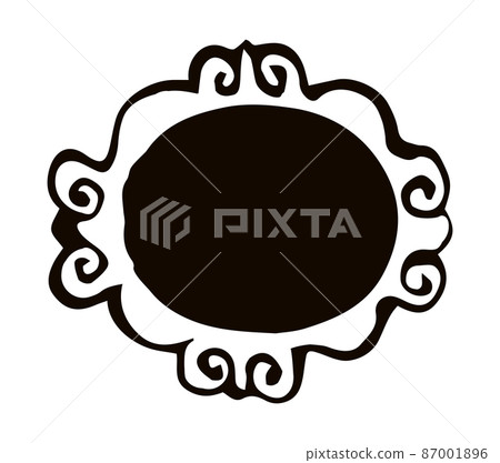 Framed mirror. Vector drawing icon Framed mirror. Vector drawing icon 87001896