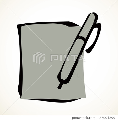 Sheet of paper with pen. Vector drawing 87001899