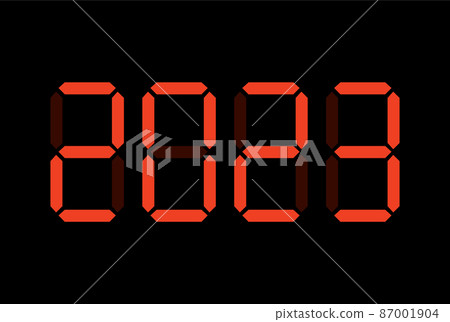 Digital numbers isolated on black background. Digital numbers isolated on black background. 87001904