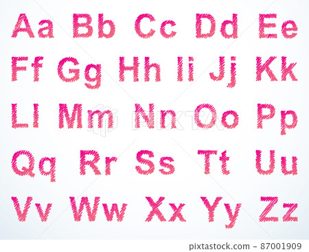 Vector hand-drawn font shaded marker Vector hand-drawn font shaded marker 87001909