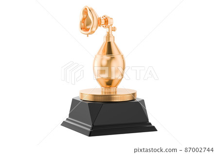 Bag valve mask golden award concept. 3D rendering Bag valve mask golden award concept. 3D rendering 87002744