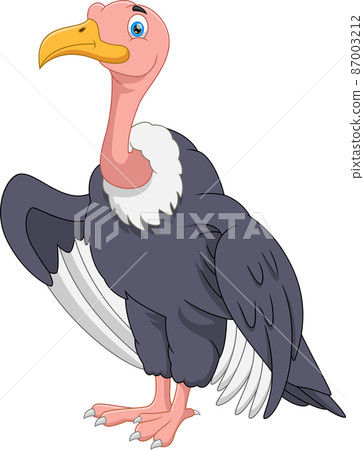 cute cartoon vulture on white background 87003212
