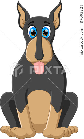 cute dog cartoon isolated on white background 87003229