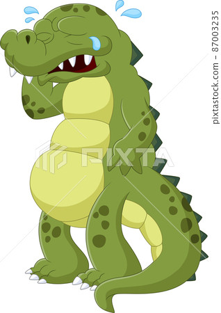 cartoon baby crocodile crying on white background cartoon baby crocodile crying on white background 87003235