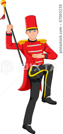 cute boy wearing marching band leader costume cute boy wearing marching band leader costume 87003239