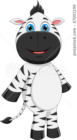 cute zebra cartoon isolated on white background 87003299