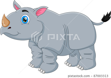cute rhino cartoon isolated on white background cute rhino cartoon isolated on white background 87003313