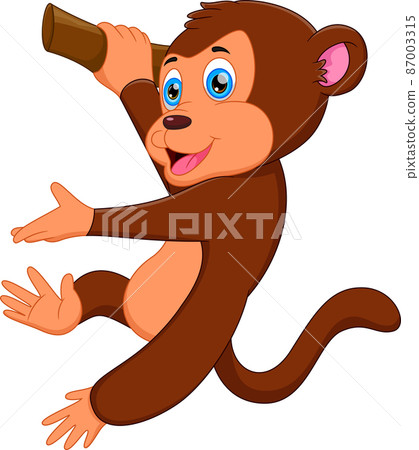 funny monkey hanging on the tree funny monkey hanging on the tree 87003315