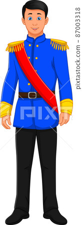 cartoon handsome boy posing and smiling cartoon handsome boy posing and smiling 87003318