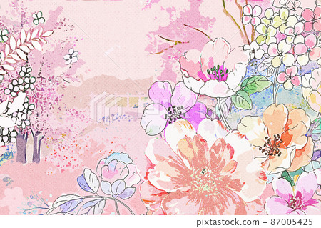 Abstract beautiful oil painting flower vintage illustration Abstract beautiful oil painting flower vintage illustration 87005425