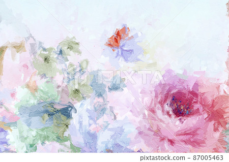 Abstract beautiful oil painting flower vintage illustration Abstract beautiful oil painting flower vintage illustration 87005463