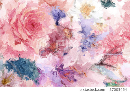 Abstract beautiful oil painting flower vintage illustration Abstract beautiful oil painting flower vintage illustration 87005464