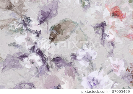 Abstract beautiful oil painting flower vintage illustration 87005469