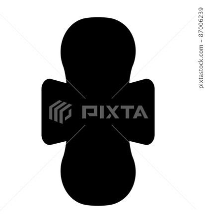Vector flat menstrual pad silhouette 87006239