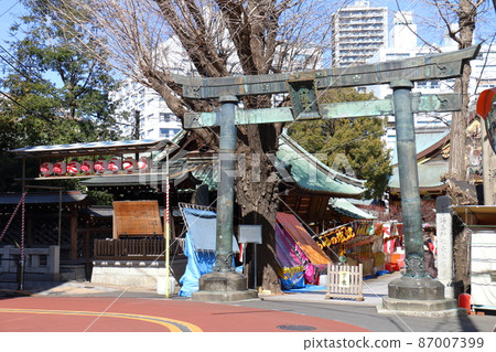 湯島天神社表參道青銅鳥居梅花節湯島天滿宮湯島神社，俗稱湯島天神，湯島，文京區，東京 87007399