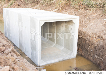 Large size square concrete manholes are installed at construction site Large size square concrete manholes are installed at construction site 87008500